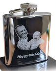 Personalised Engraved Hip Flask – Photo & Text Stainless Steel Gift
