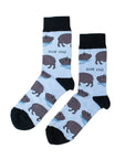 Save the Hippos Bamboo Socks in Blue