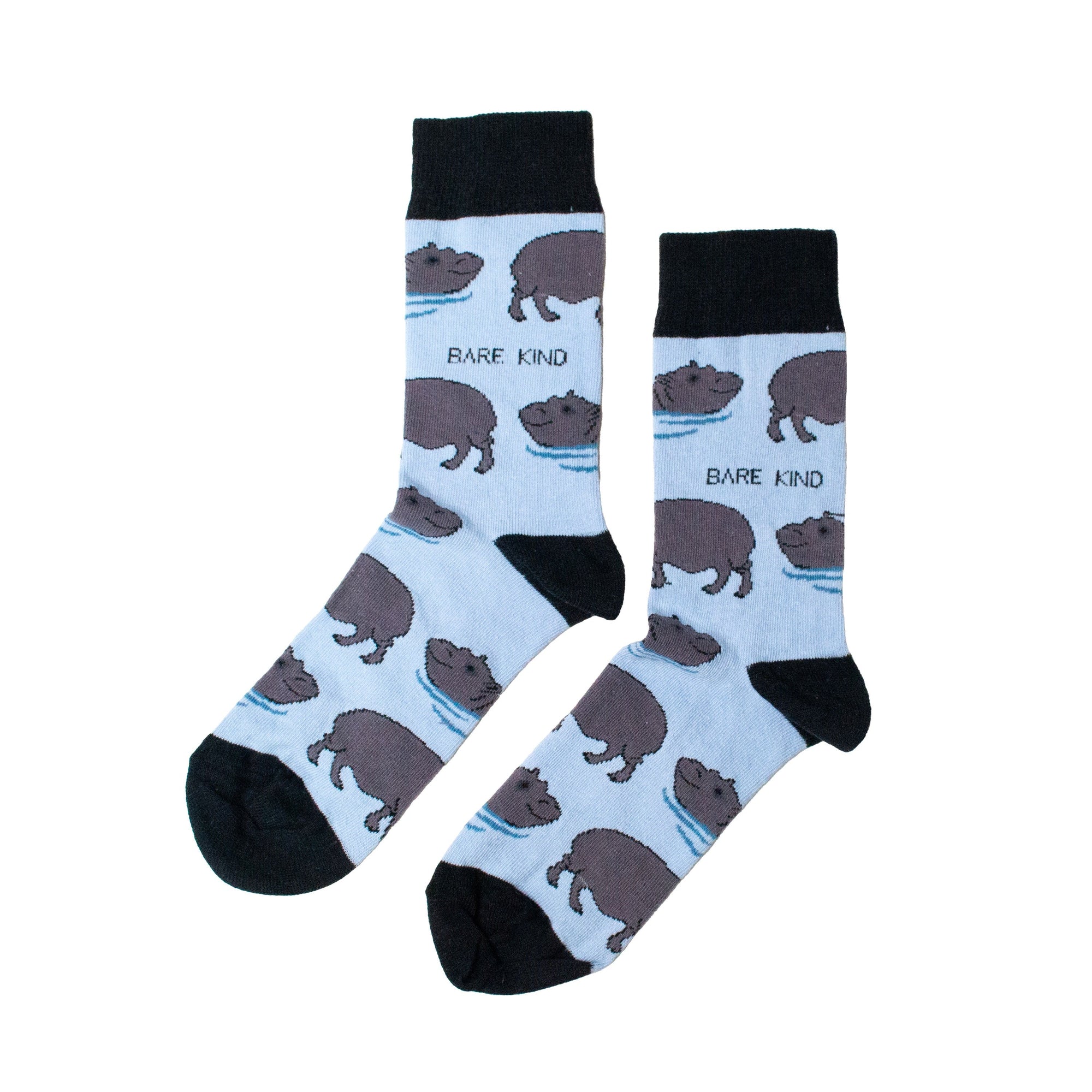 Save the Hippos Bamboo Socks in Blue