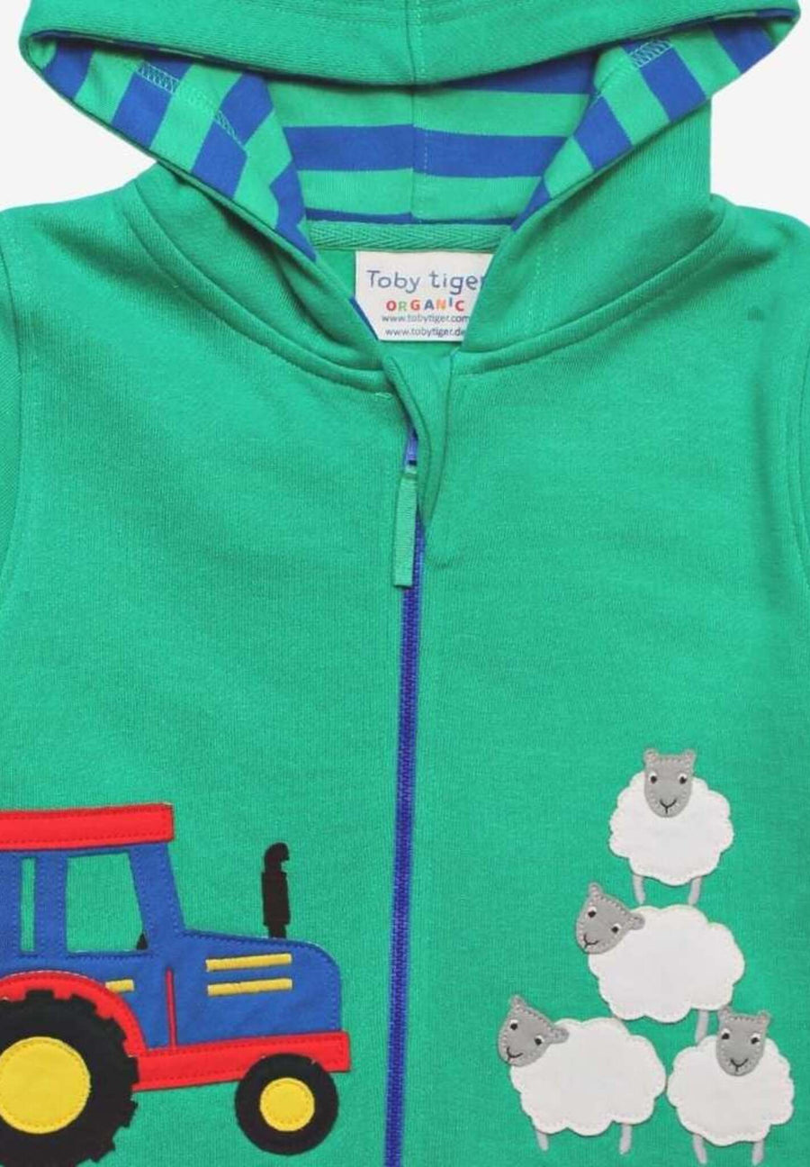 Bio Baumwoll-Hoodie mit Bauernhof Applikationen