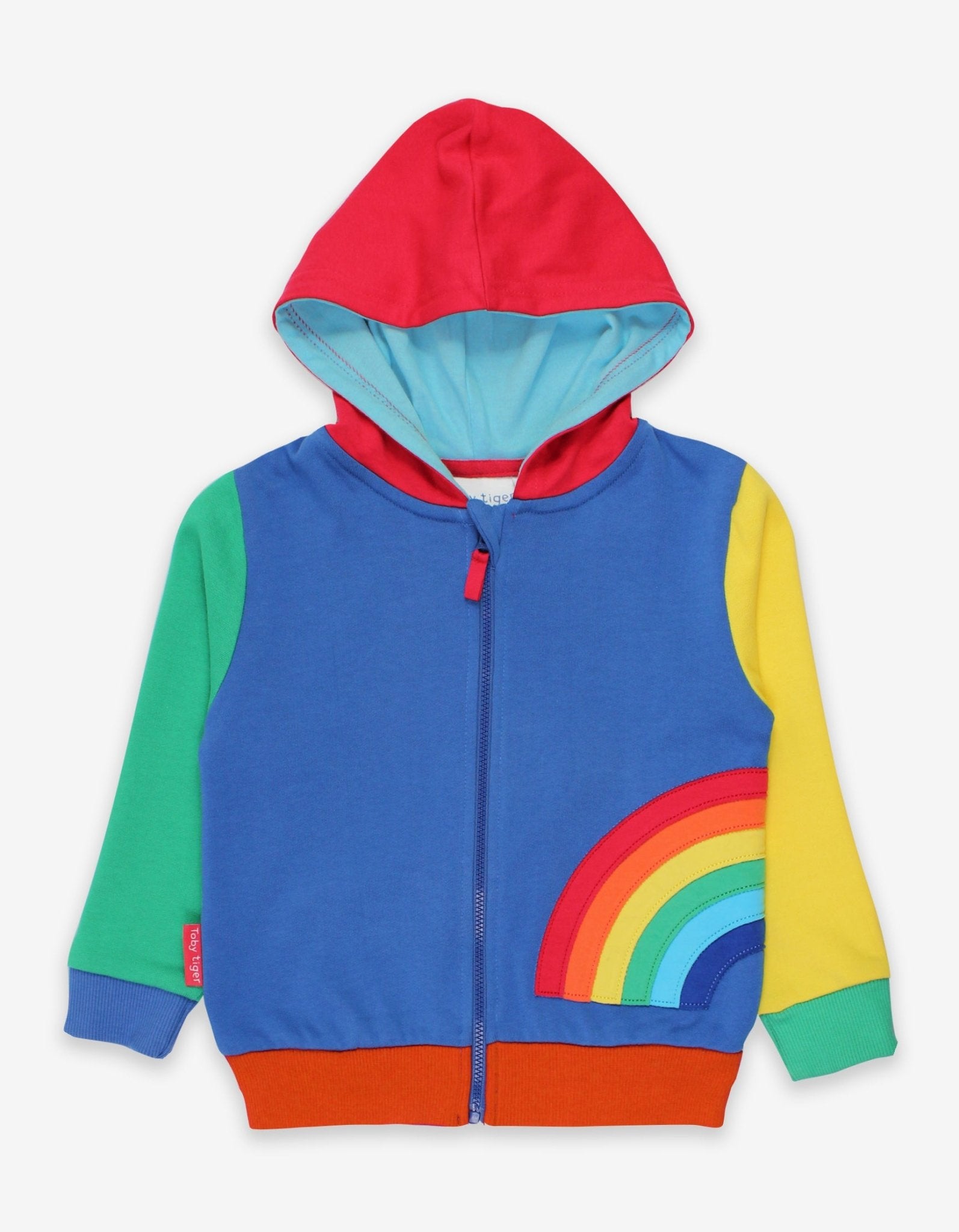 Colorful Organic Hoodie with Rainbow Print for Kids, Cozy and Warm for All Seasons by Toby Tiger at brixbailey.com