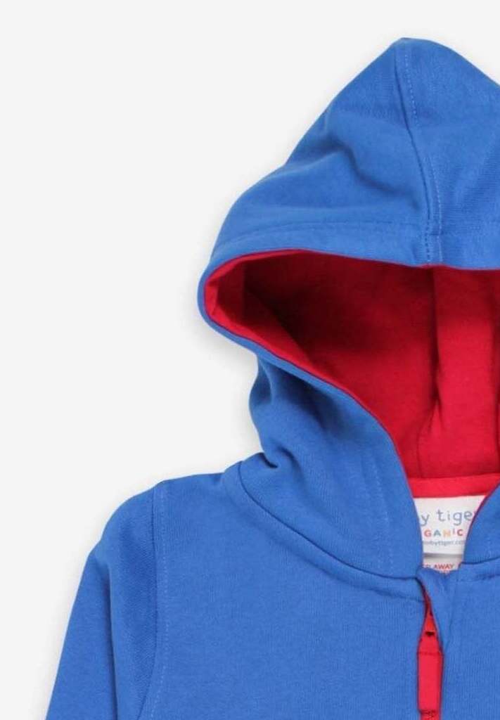 Maritime Vibes Navy Blue Hoodie with Seagull Applique and Contrast Cuffs, Premium Organic Cotton Jersey Lining by Toby Tiger at brixbailey.com