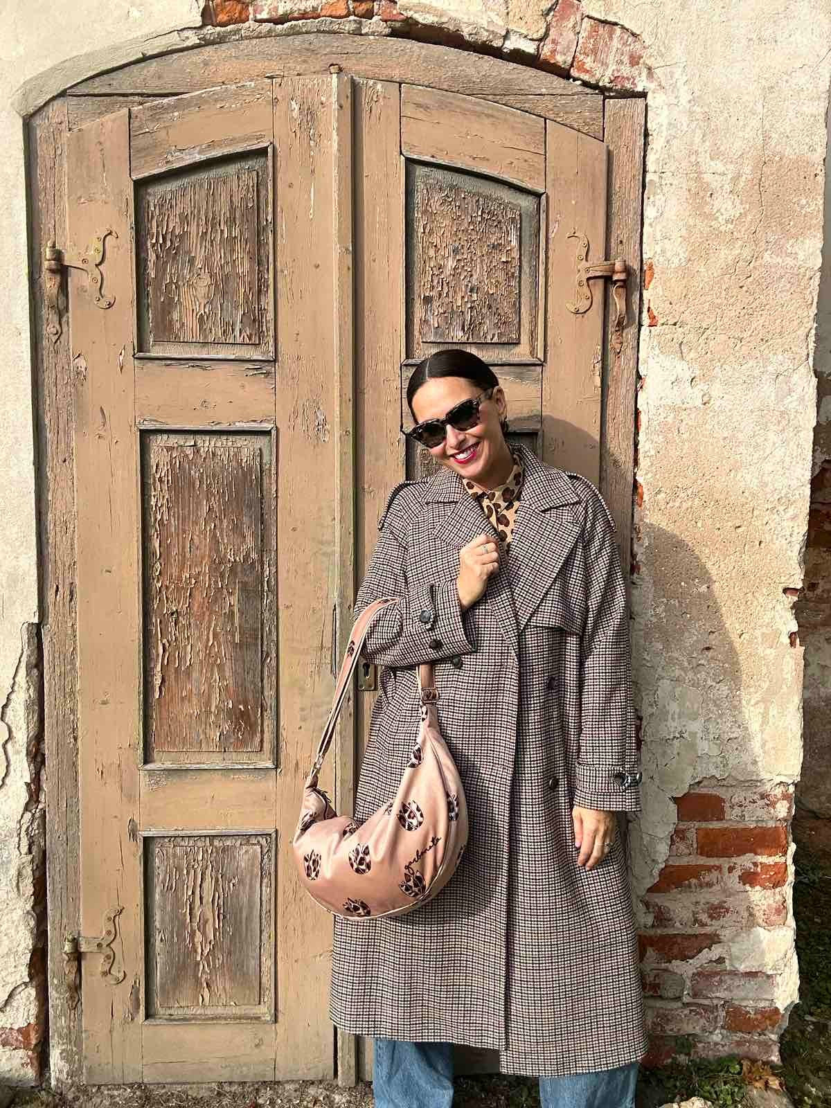 Brown Leopard Print Tulip Hobo Bag