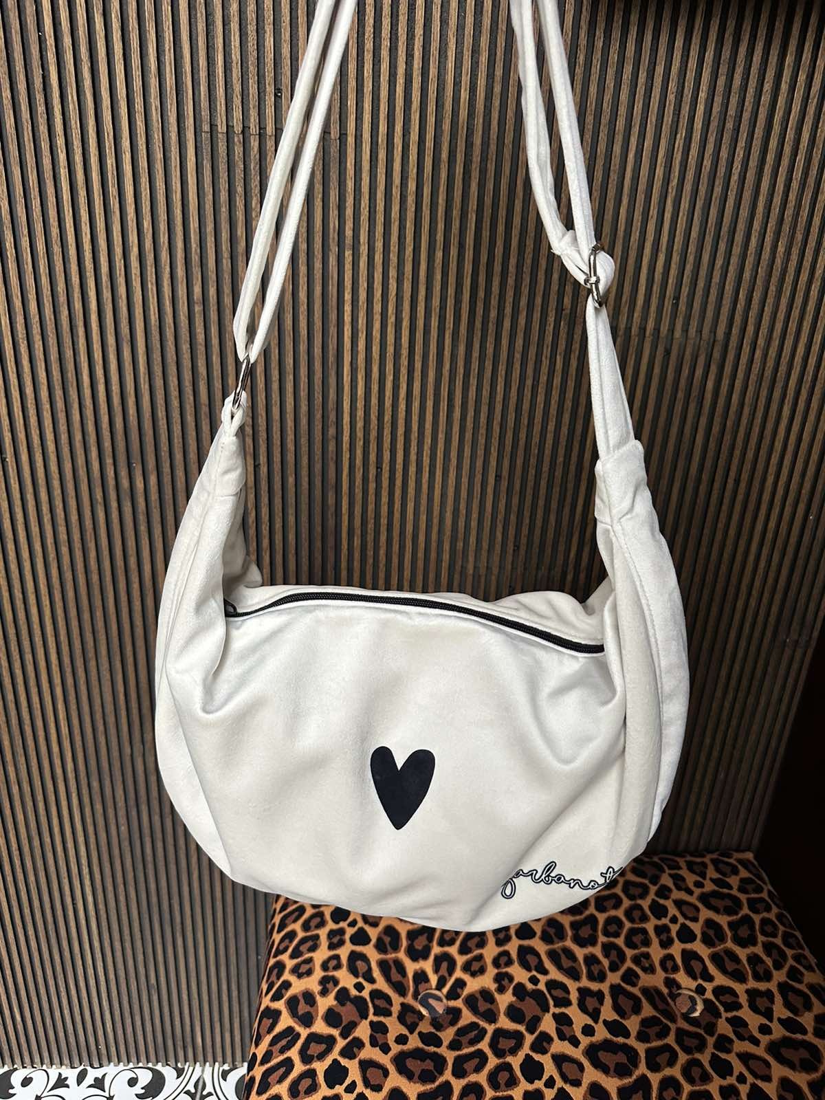 White Heart Shaped Shoulder Bag