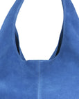 Cornflower Blue Suede Leather Hobo Boho Shoulder Bag Brix and Bailey Ethical Handbag Brand