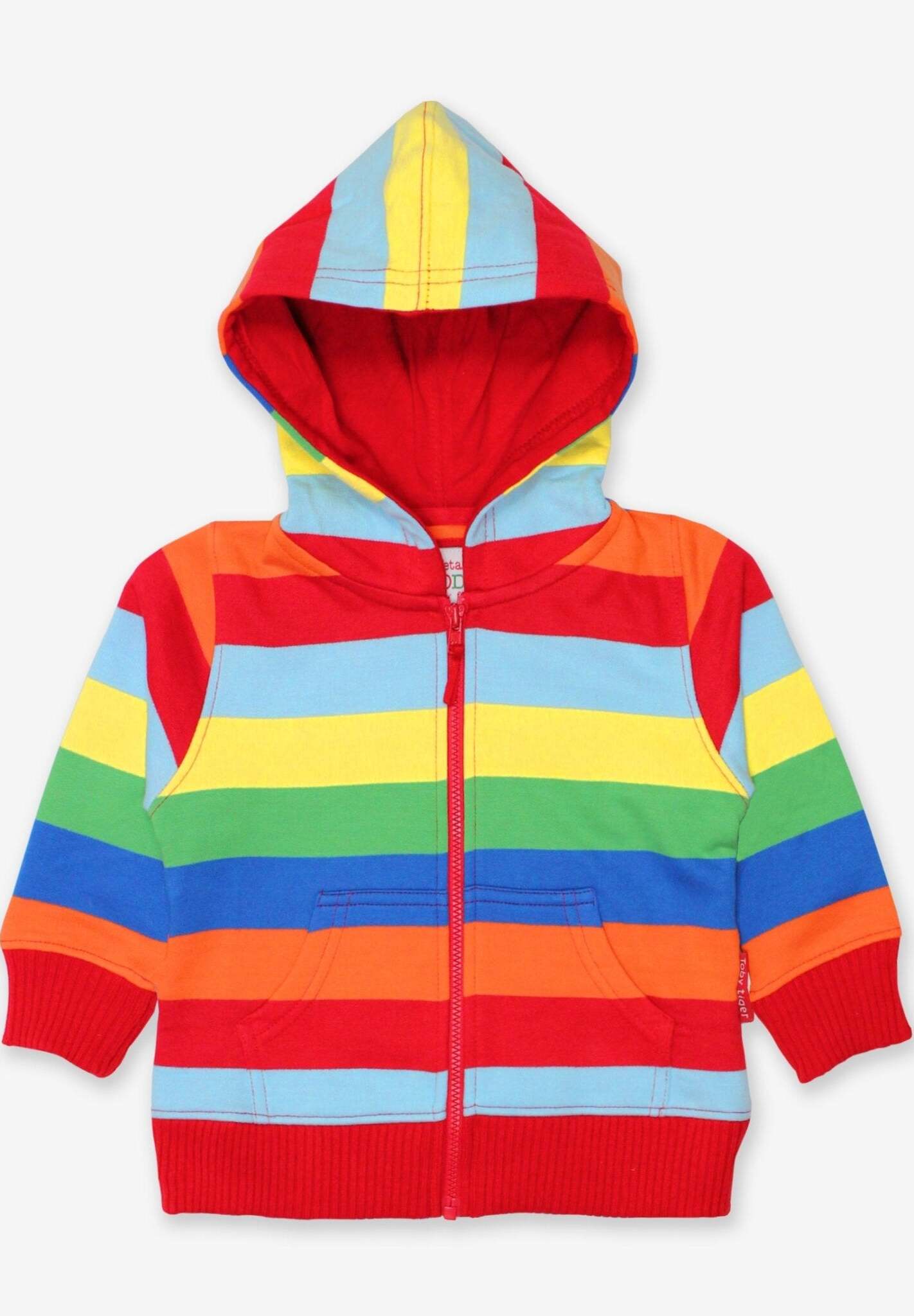 Stylish Striped Kids Hoodie in 100% Organic Cotton - Warm, Cozy &amp; Trendy Toby Tiger Print by Toby Tiger at brixbailey.com