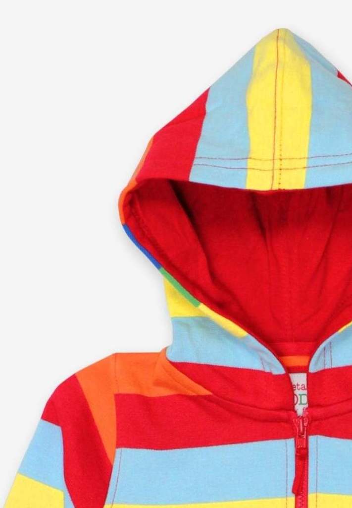 Trendy Striped Kids Hoodie in 100% Organic Cotton with Cozy Lining and Classic Toby Tiger Print by Toby Tiger at brixbailey.com