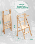 Holz Lernleiter Montessori: Hocker für Kinder - Grau-1