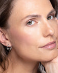 Hoop Cluster Rings Sterling Silver Stud Earrings