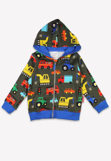 Stylish Kids Hoodie with Vehicle Print, Premium Organic Cotton, GOTS Certified, Comfortable and Trendy by Toby Tiger at brixbailey.com