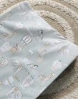Anti-Roll Wedge Baby Changing Mat - Blue Hot Air Balloons Print