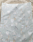 Anti-Roll Wedge Baby Changing Mat - Blue Hot Air Balloons Print