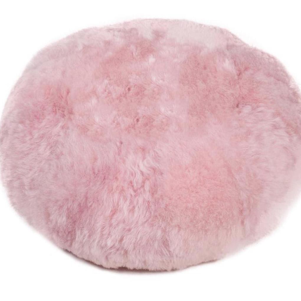 Hot Buns sheepskin pouffe, Icelandic shorn fur floor cushion, luxury premium footrest, stylish 50mm sheepskin, best-selling low riding pouffe by Wildash London at brixbailey.com