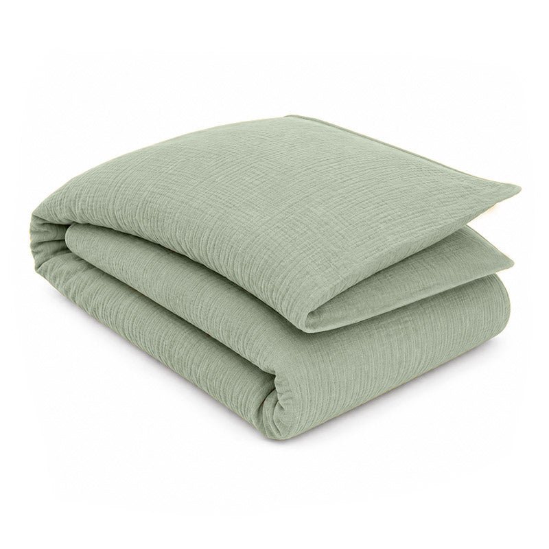 housse edredon 150 x 150 GOTS coton bio vert