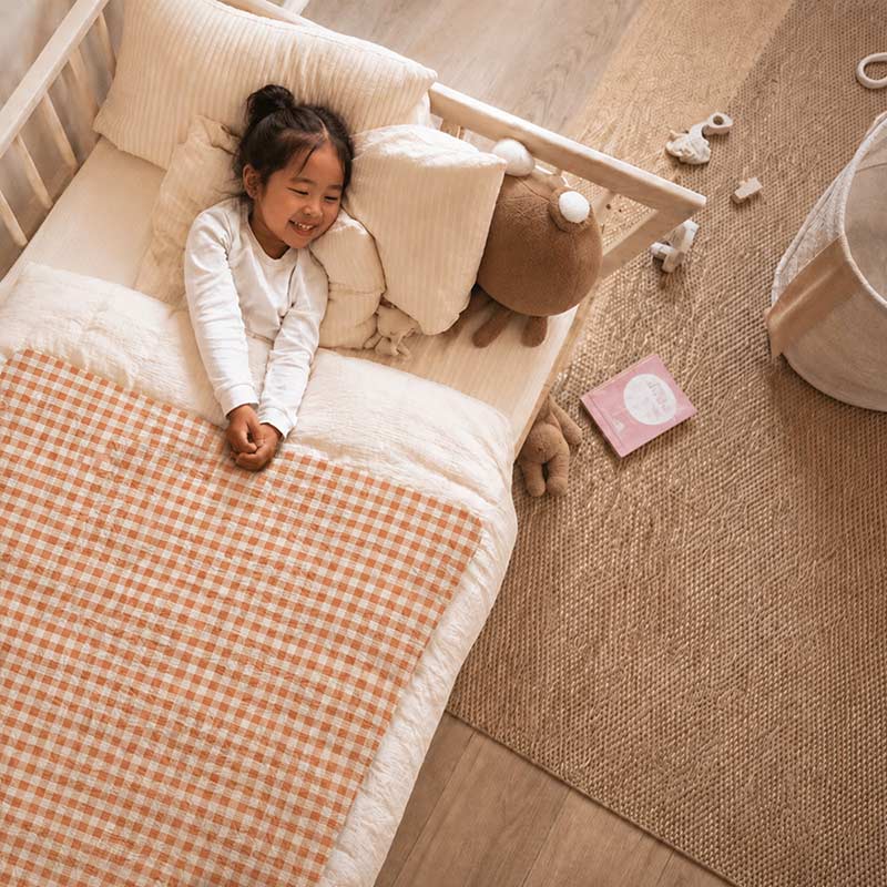 housse edredon 150 x 150 enfant coton Vichy