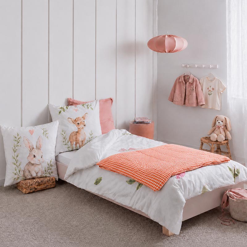 housse edredon 150 x 150 coton Vichy