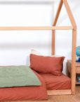 housse edredon 150cm gaze de coton bio vert