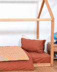 housse edredon 150 x 150 coton Vichy biologique