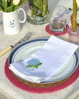 Embroidered Linen Napkins - Garden Flowers