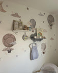 Dreamy Hot Air Balloons and Stars Wall Sticker for Nursery and Kids' Room