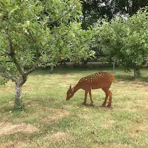 Rusty Metal Deer Garden Statue Lawn Decoration