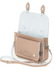 Leather Midi Satchel - Iced Coffee