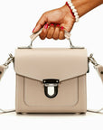 Handmade Leather Sugarcube Handbag - Iced Coffee