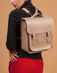 Handmade Leather City Backpack - Iced Coffee