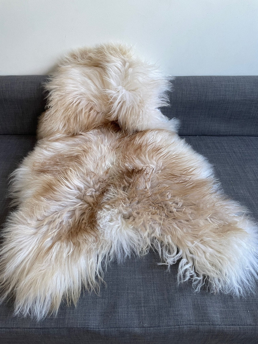 Icelandic Latté Sheepskin Rug 100% Natural Brown Tipped White