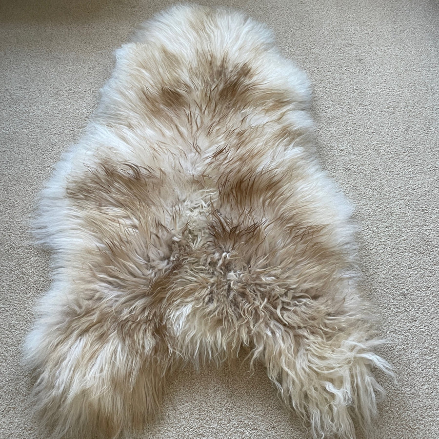 Icelandic Latté Sheepskin Rug 100% Natural Brown Tipped White