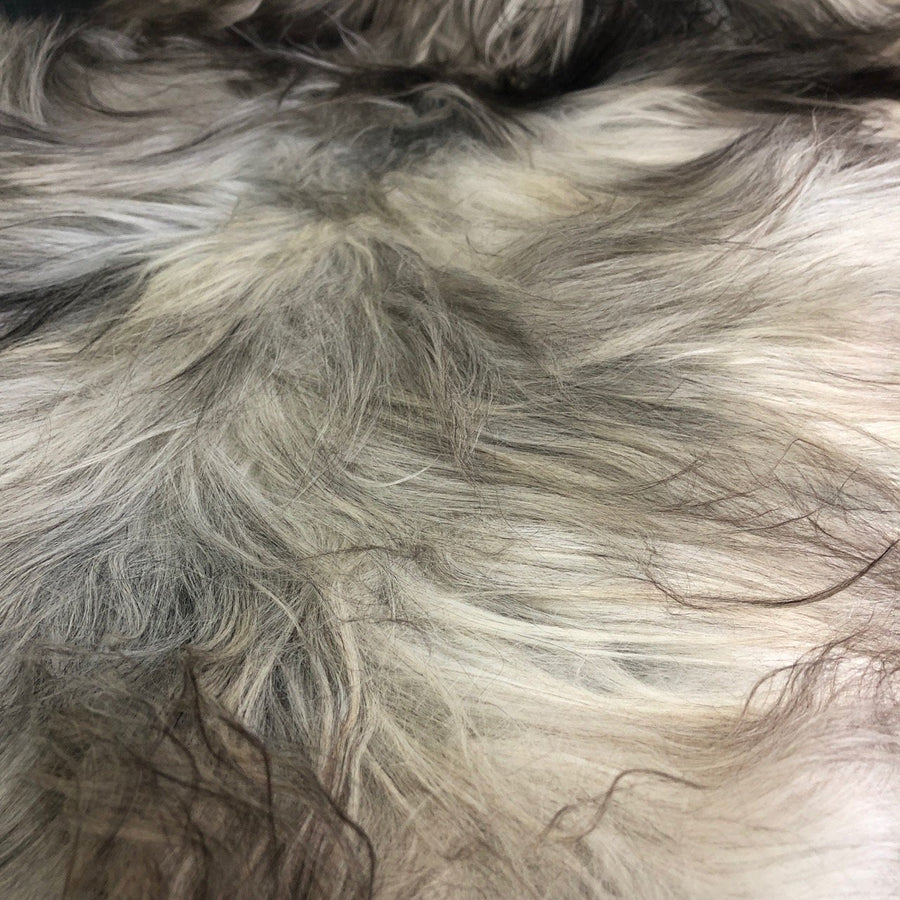 Premium Icelandic sheepskin rug, large natural grey undyed longhair, luxury eco-friendly sustainably tanned, soft high-quality fur by Wildash London at brixbailey.com