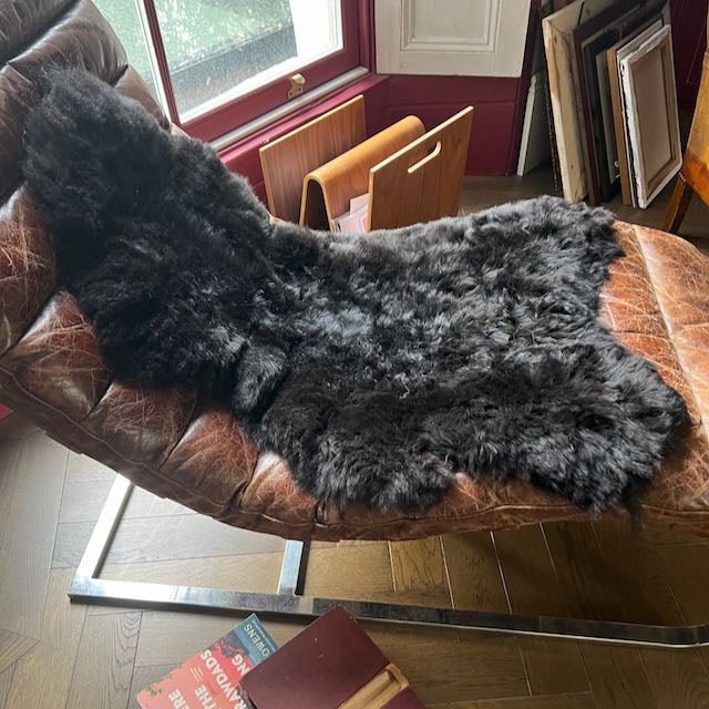 Luxury Icelandic sheepskin rug, dark graphite grey, premium shorn 50mm fleece, ethically sourced, hypoallergenic, best-selling home decor by Wildash London at brixbailey.com