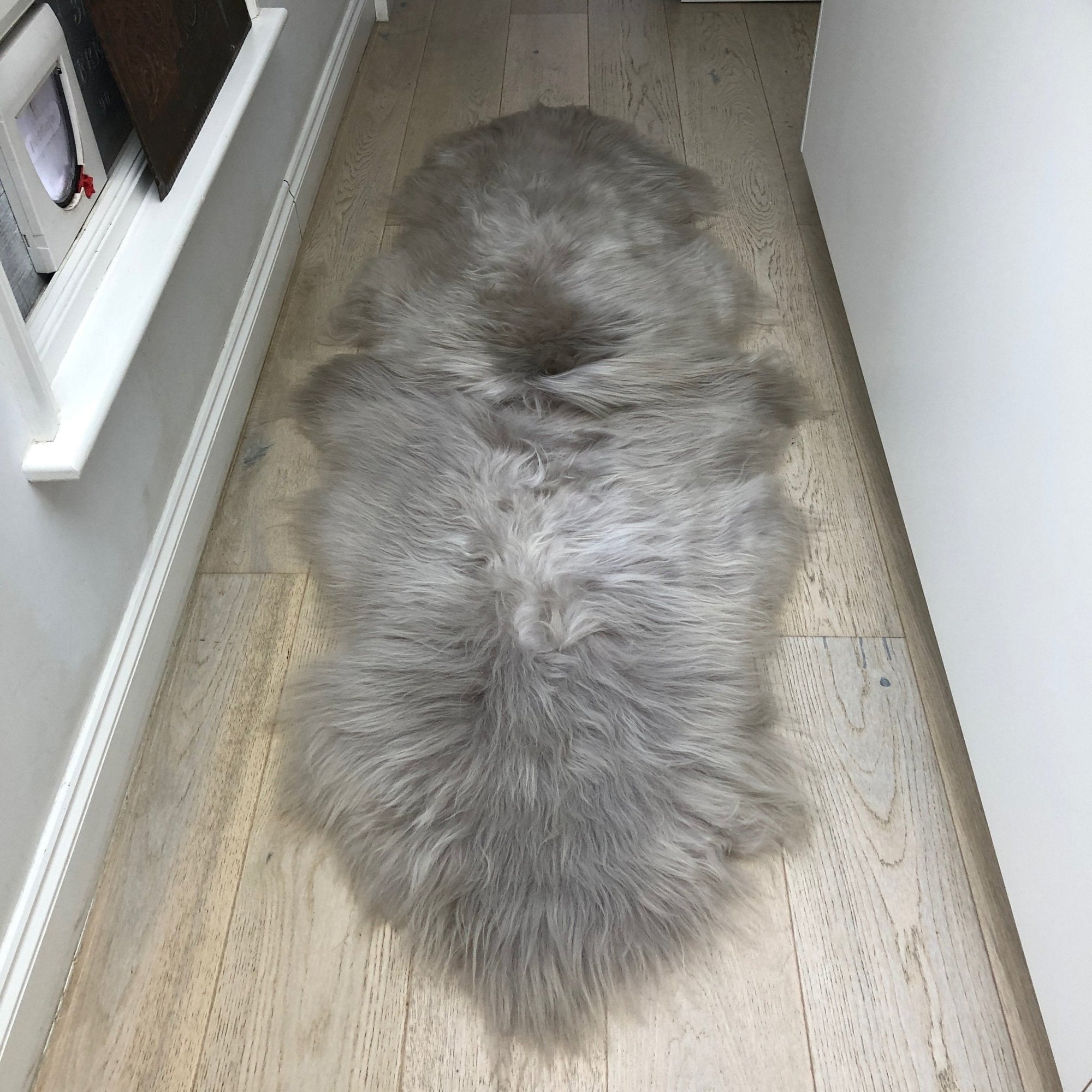 Icelandic Sheepskin Long Fur Rug Throw Dove Grey | All Sizes