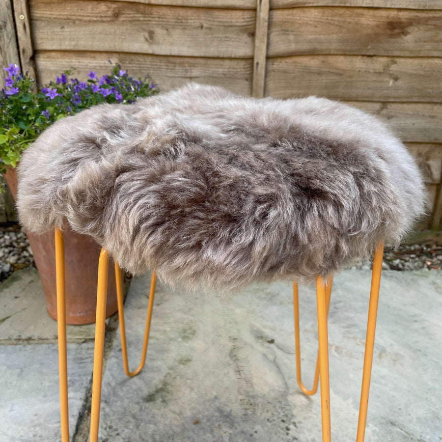 Icelandic Sheepskin Roundie Seat Cover Taupe Shorn 35cm
