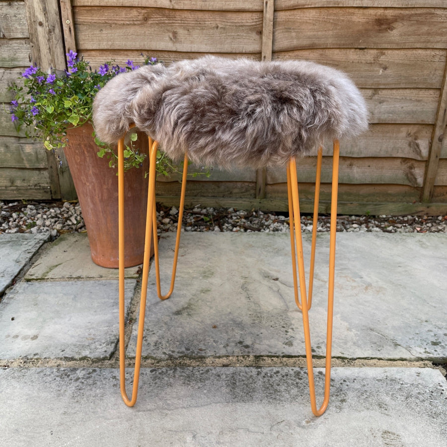 Icelandic Sheepskin Roundie Seat Cover Taupe Shorn 35cm