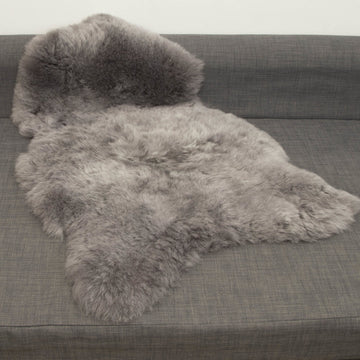 Luxury Icelandic sheepskin rug in cool grey, premium 50mm shorn fur, ethically sourced, sustainable and hypoallergenic by Wildash London at brixbailey.com
