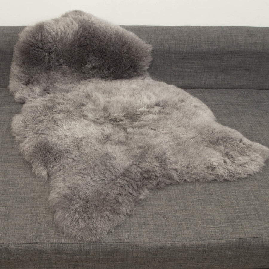 Luxury Icelandic sheepskin rug in cool grey, premium 50mm shorn fur, ethically sourced, sustainable and hypoallergenic by Wildash London at brixbailey.com