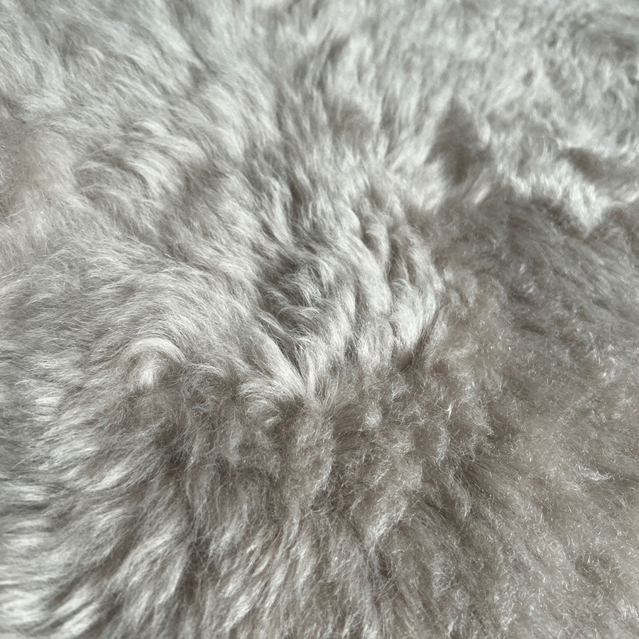 Luxury Icelandic sheepskin throw, large dove grey, premium shorn sheepskin rug, best-selling sustainable home decor by Wildash London at brixbailey.com
