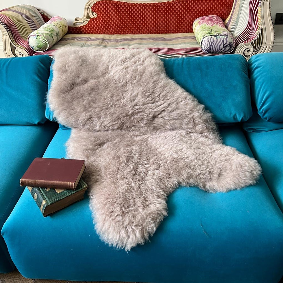 Premium Icelandic Sheepskin Throw Dove Grey, Medium Luxury Sheepskin Rug, Handcrafted Organic Free-Range Fur, Best-Selling Shorn Sheepskin by Wildash London at brixbailey.com