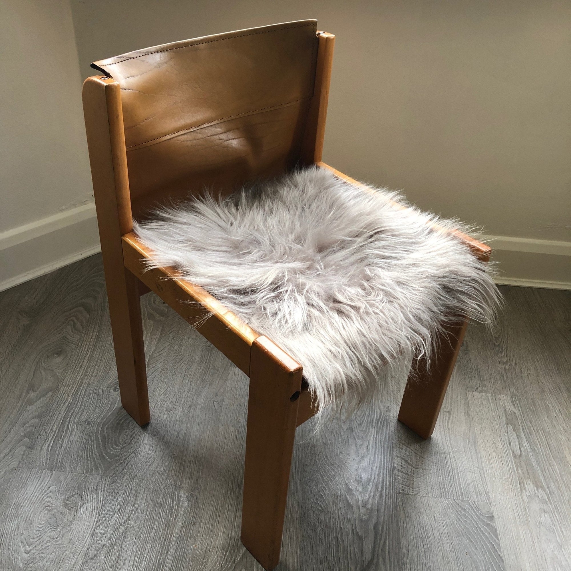 Luxury British sheepskin seat cover, premium dove grey, 100% natural free-range sheepskin, handcrafted, sustainable, hypoallergenic, machine washable by Wildash London at brixbailey.com