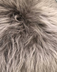 Premium Icelandic sheepskin square seat cover, 37cm taupe, luxury natural fur, hypoallergenic, sustainable, handcrafted, best-selling by Wildash London at brixbailey.com