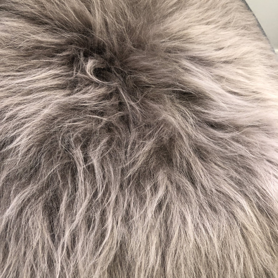 Icelandic Sheepskin Square Seat Cover 37cm Taupe