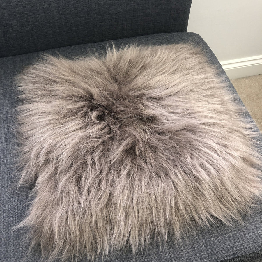 Icelandic Sheepskin Square Seat Cover 37cm Taupe