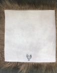 Luxury premium Icelandic sheepskin square seat cover, 37cm taupe, handcrafted free-range organic fur, best-selling sustainable home decor by Wildash London at brixbailey.com