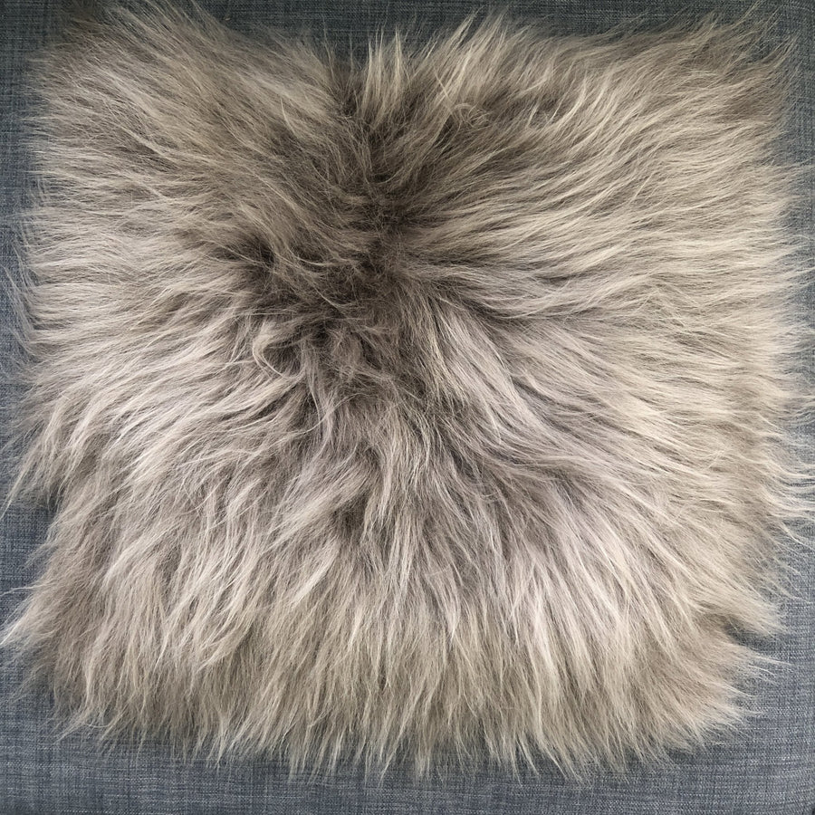 Icelandic Sheepskin Square Seat Cover 37cm Taupe