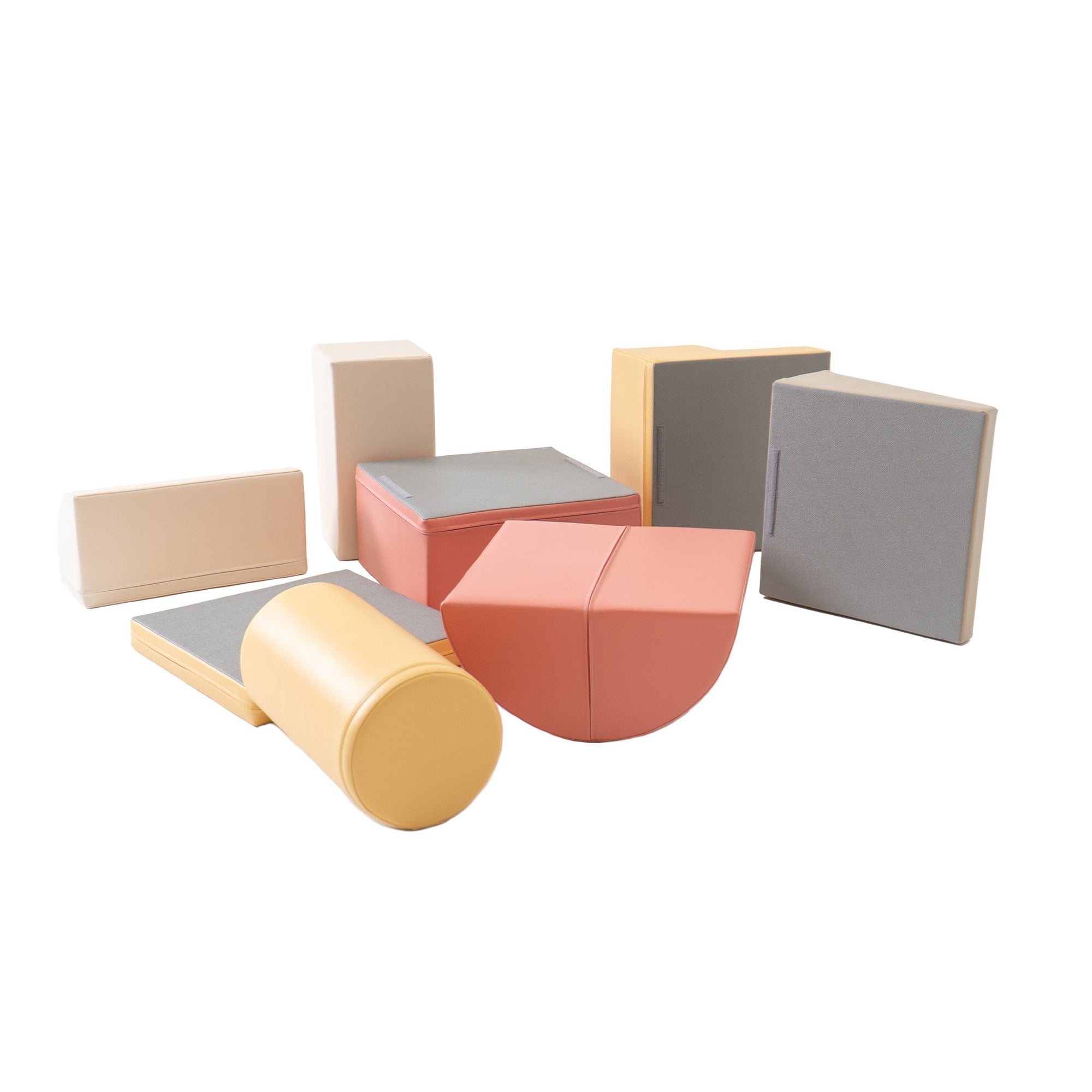Soft Play Eight Foam Block Set in Pastel Pink