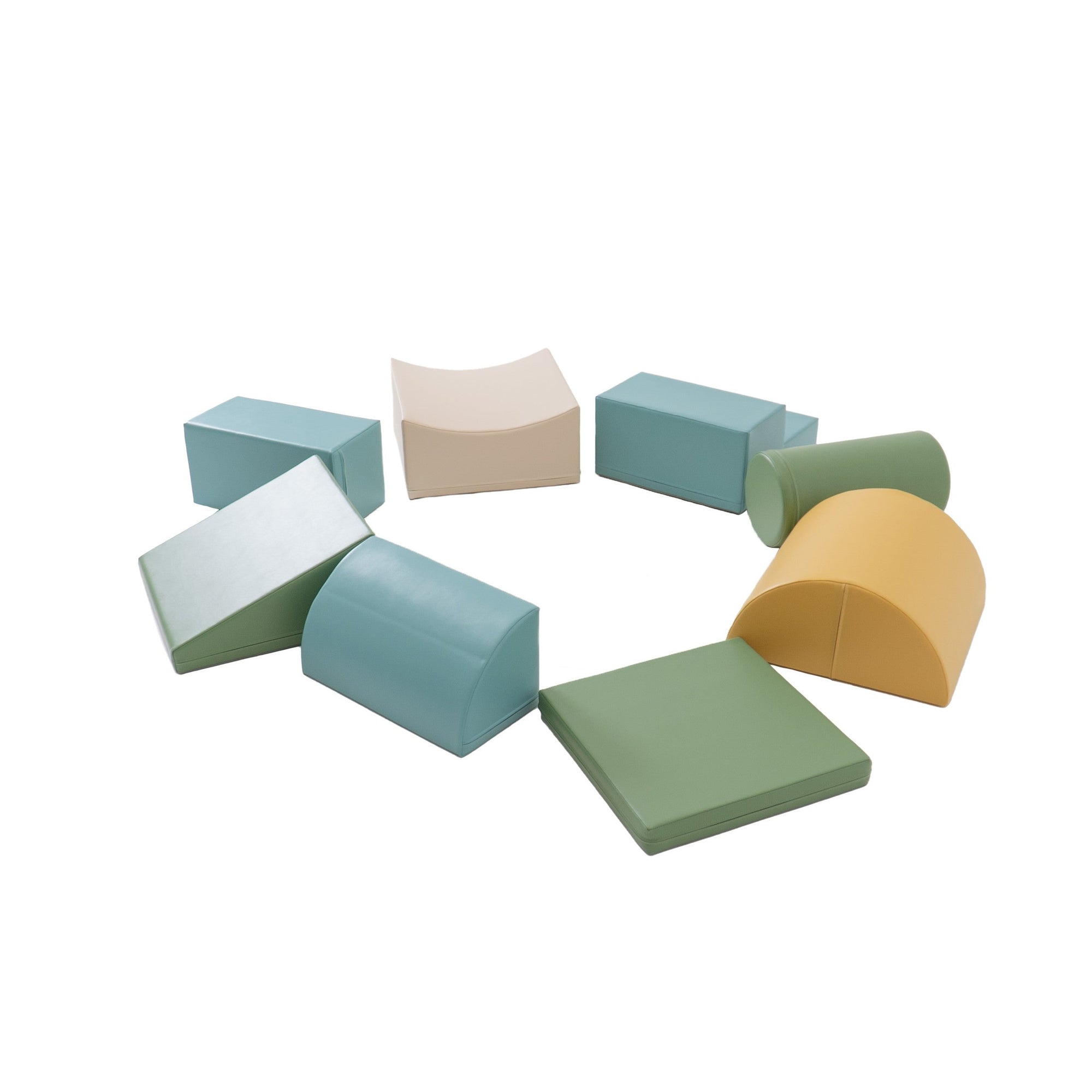 Pastel Turquoise Soft Play Foam Block Set Eight Piece