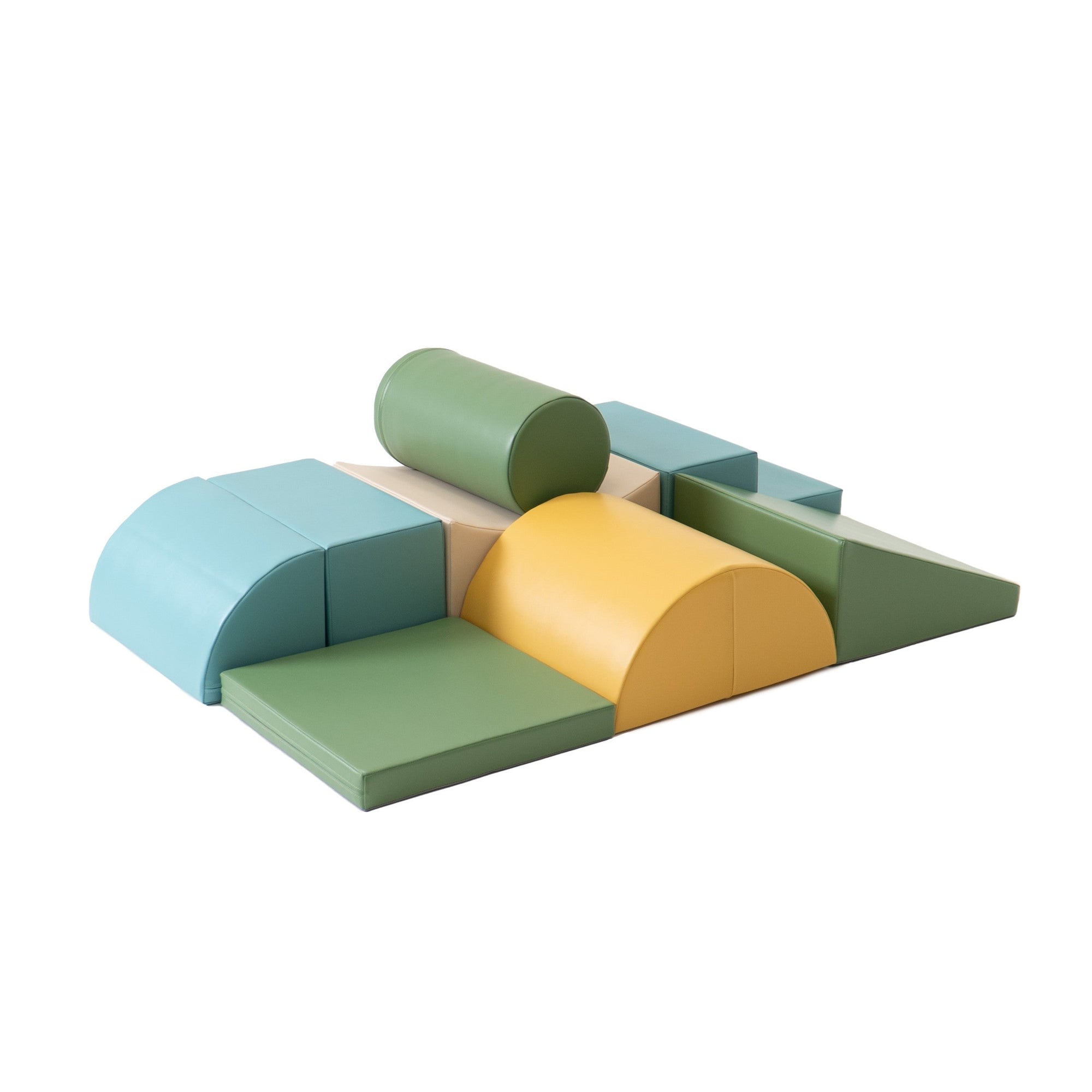 Pastel Turquoise Soft Play Foam Block Set Eight Piece