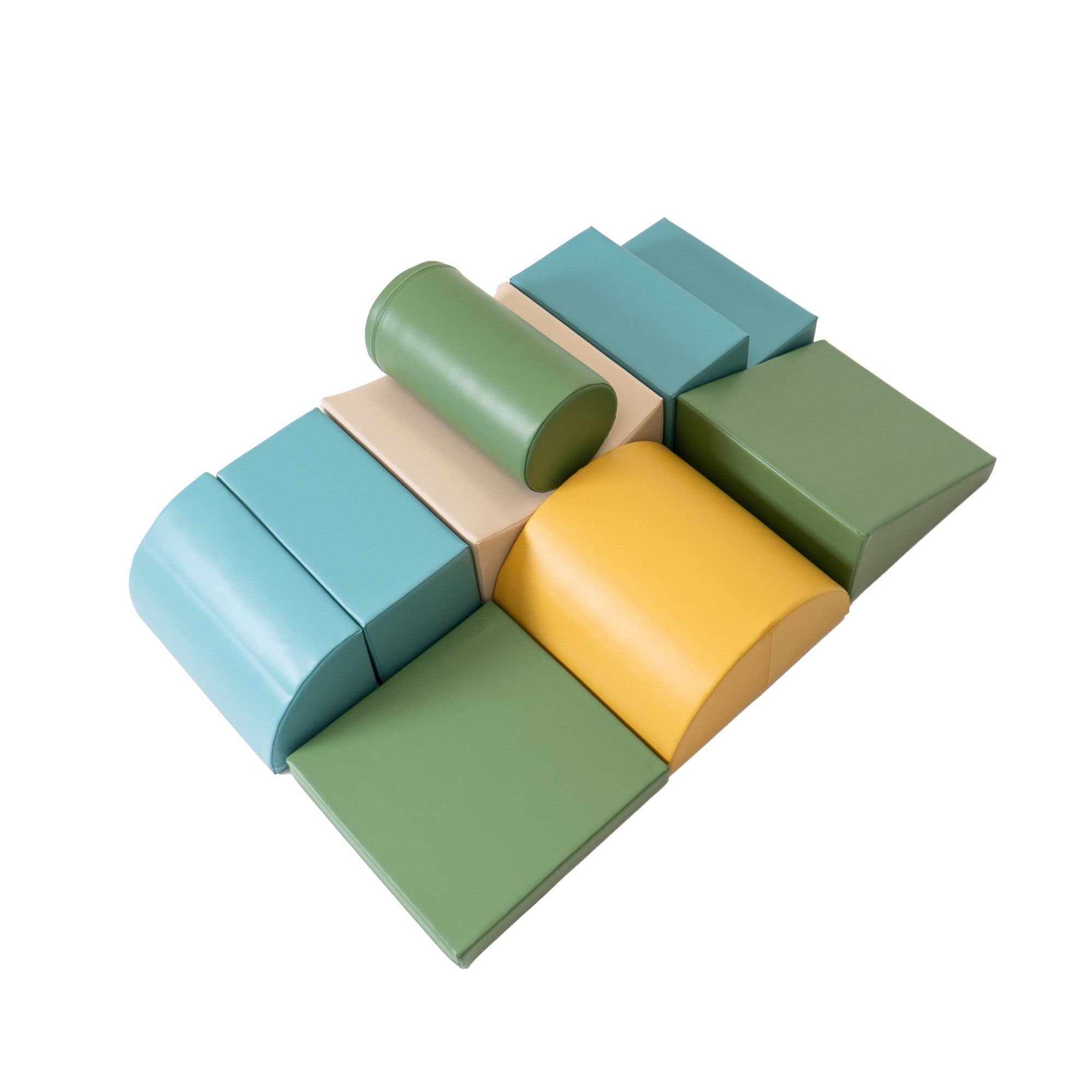 Pastel Turquoise Soft Play Foam Block Set Eight Piece