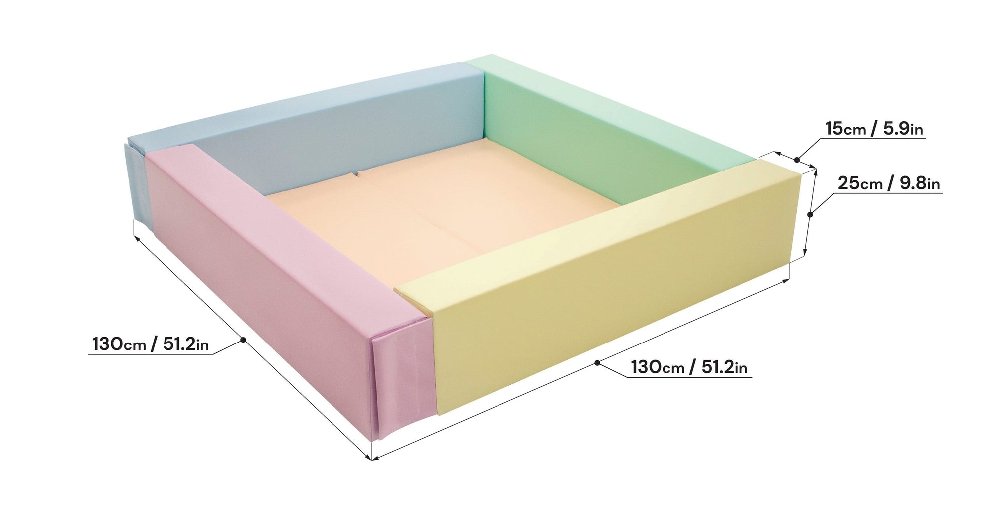 Light Pastel Soft Foam Ball Pit for Toddlers
